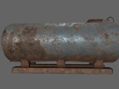 tanker 1 old rusted metal plate Low-poly 3D model