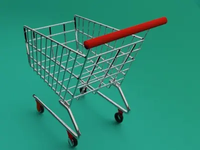Shopping Cart 3D Modell Textured  Free 3D model