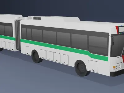 BMTA Articulated bus Low poly v01 Low-poly 3D model