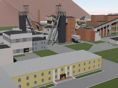 Shachta Komsomolskaya g Kopejska 3D model