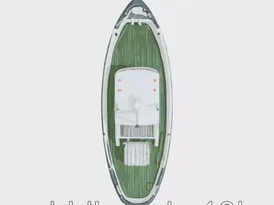 Toy Boat Model White Blue Hull Design Low-poly 3D model