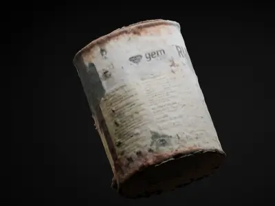 Rusted Old Paint Can 3D Model Low-poly 3D model