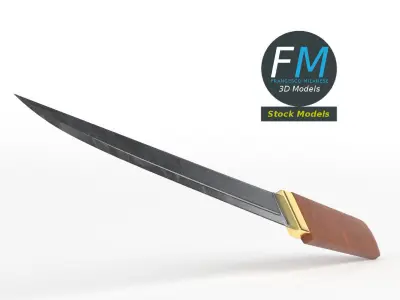 Japanese tanto knife  3D model