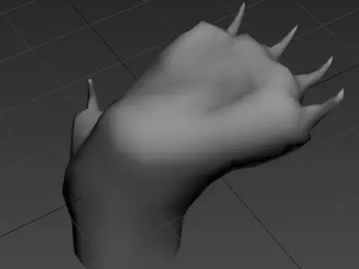 paw front paw Low-poly 3D model