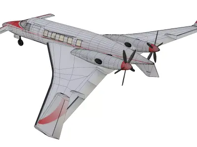 Beechcraft Starship Low-poly 3D model