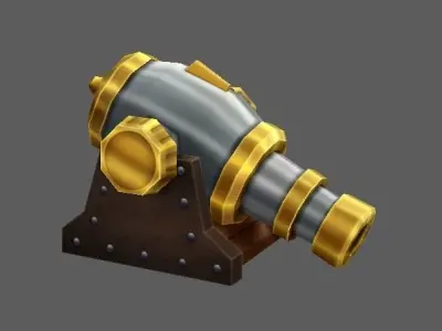 Fort01 cannon Low-poly 3D model