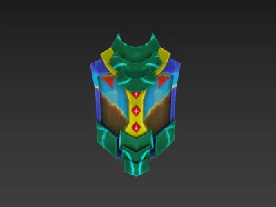 Shield Pbr gamerady handpaint Low-poly 3D model