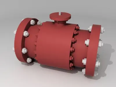 Industrial Ball Valve Cutaway 3D model