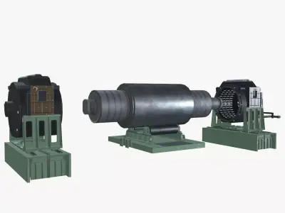 Fixed skid machine Low-poly 3D model