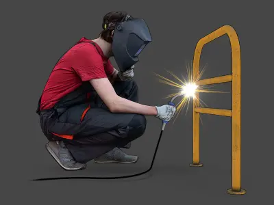 Stylized Welder Character 3D model