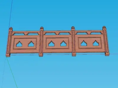 indian jodhpuri stone jali Low-poly 3D model