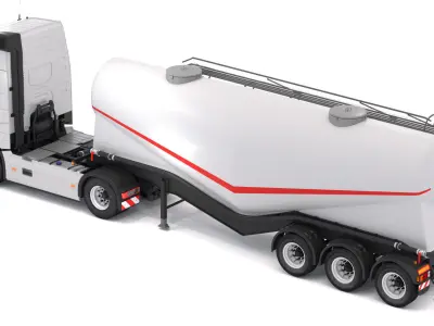 Volvo FH16 2021 With Cement Trailer 3D model