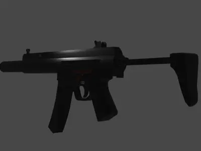 Lowpoly MP5SD smg Low-poly 3D model