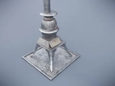 Potbelly stove Low-poly 3D model