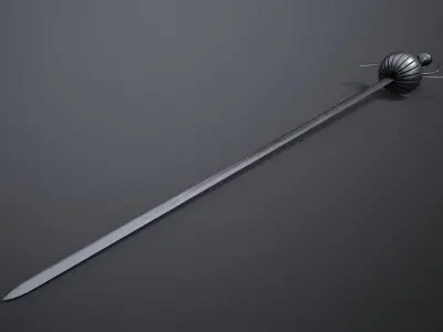 Rapier Sword Low-poly 3D model