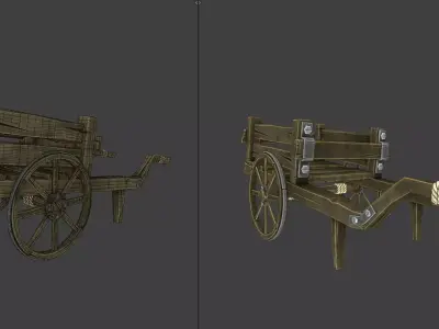 WoodenCart - Nanite Ready Low-poly 3D model