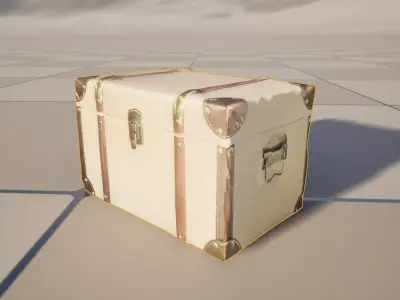 Vintage Travel Trunk Storage Chest Low-poly 3D model