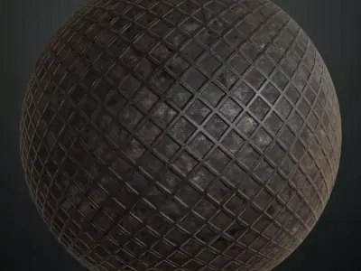 Industrial Diamond Square Metal Plate PBR Seamless Texture