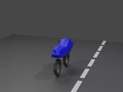 Lowest Poly Motorcycle 4 Color Pack Low-poly 3D model