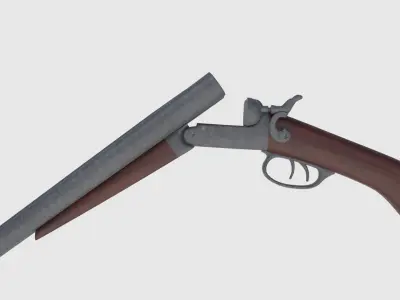 Colt 1877 Sawed Off Shotgun - Game Ready Low-poly 3D model