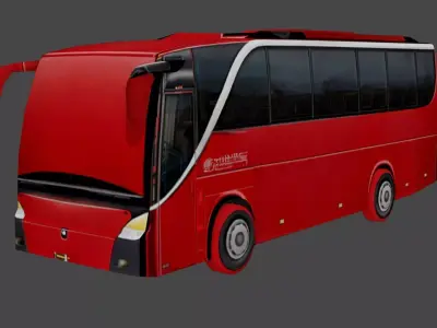 Luxury Low Poly Coach Bus 3D Model Low-poly 3D model
