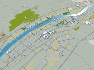 Baishan Jilin China 15km Free low-poly 3D model