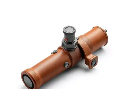 Vintage Leather Telescope Low-poly 3D model