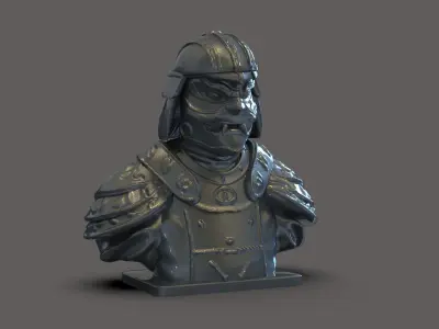 Samurai Bust 3D print model