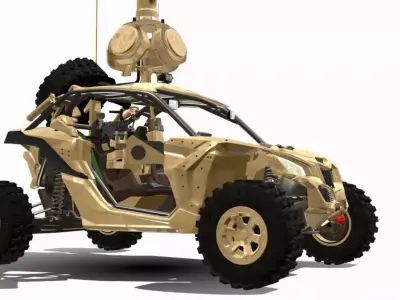 UTV MILITAR 4X4 Low-poly 3D model