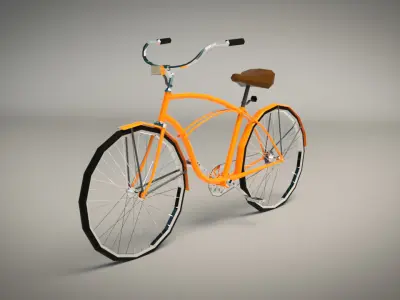 Low Poly Vintage Cruiser Bike Low-poly 3D model