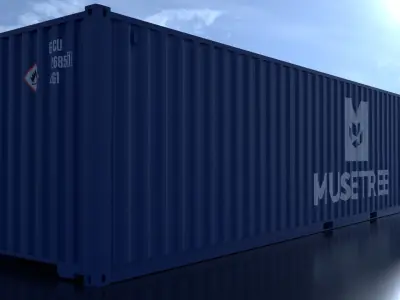 Shipping Container 40ft Rigged Low-poly 3D model