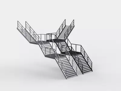 Industrial staircase  3D model purchase