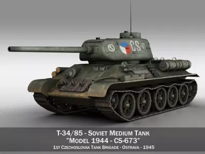 T-34 85 - Soviet medium tank - CS673 3D model