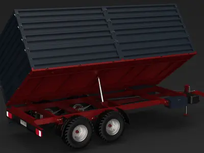 Tractor Trailer Low-poly 3D model