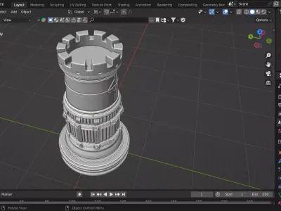 Medieval Mongolian Rook Chess Piece 3D print model
