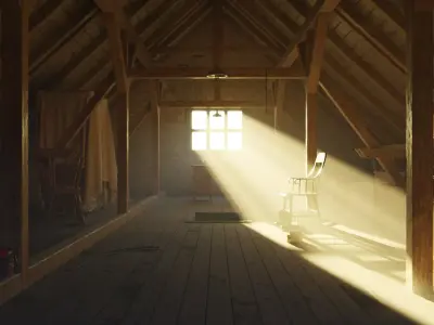Attic 3d Scene Low-poly 3D model