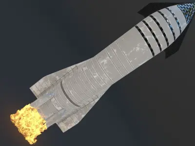 Rocket SpaceX Starship  3D model