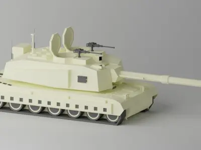  Simple Cartoon Heavy Tank Low-poly 3D model