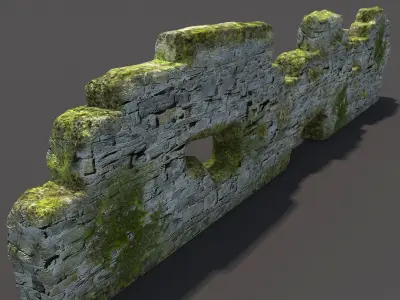 English Castle Ruin 6 Low-poly 3D model