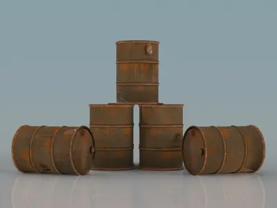 Barrel Set rusty barrels - rusty barrels 3D model