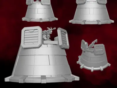 Defence Turret 3D printable files for Action Figures 3D print model