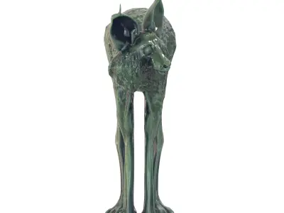Lynx Porcelain statues Low-poly 3D model