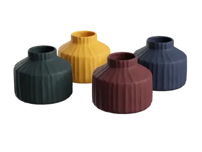  Short Ceramic Origami Vase Models 