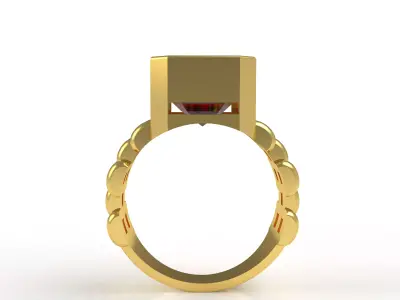 Emerald Garnet Ring 3D print model