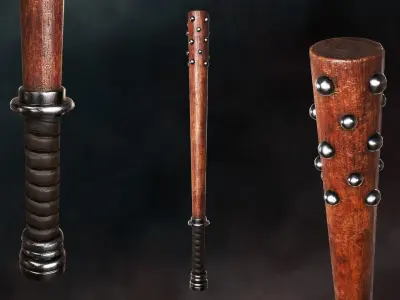 Studded Club Low-poly 3D model