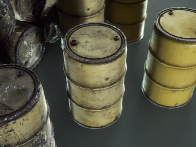 Warehouse Barrels - UE and UNITY - Game  Ready - Low Poly Free low-poly 3D model