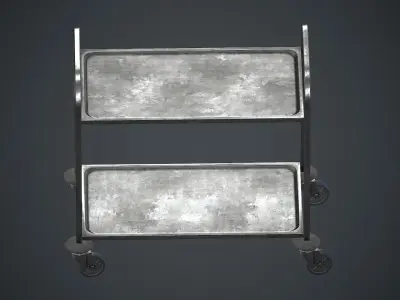 Industrial Tray Trolley 2 PBR Game Ready Low-poly 3D model