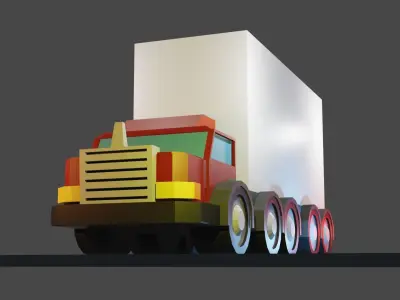 Truck for game  Free low-poly 3D model