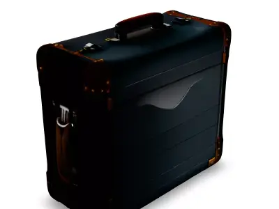 Vintage Travel Suitcase with Accessories Low-poly 3D model