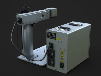Fiber Laser Marking Machine Low-poly 3D model
